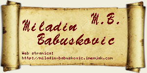 Miladin Babušković vizit kartica